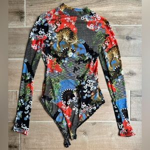 printed mesh body suit